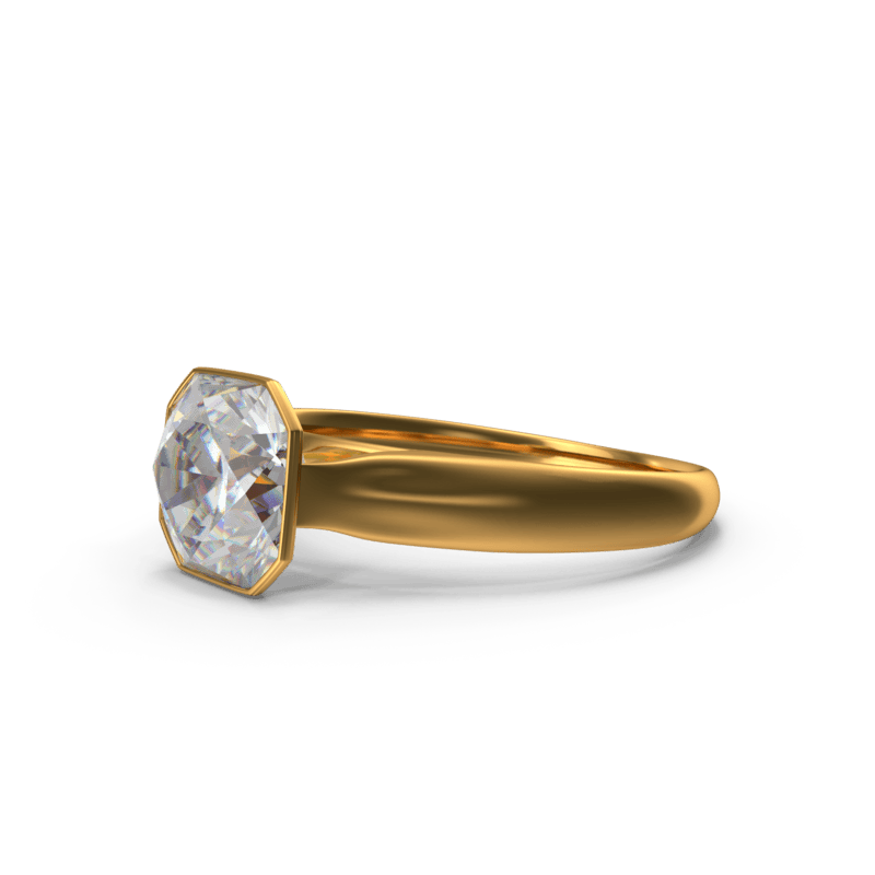 Asscher Cut Diamond Gold Ring.H03.2k Radiance Royale