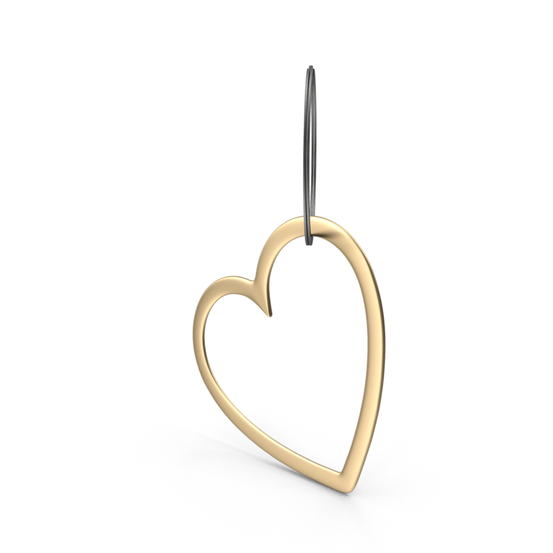 Gold Heart Keychain.H03.2k Crowned Grace