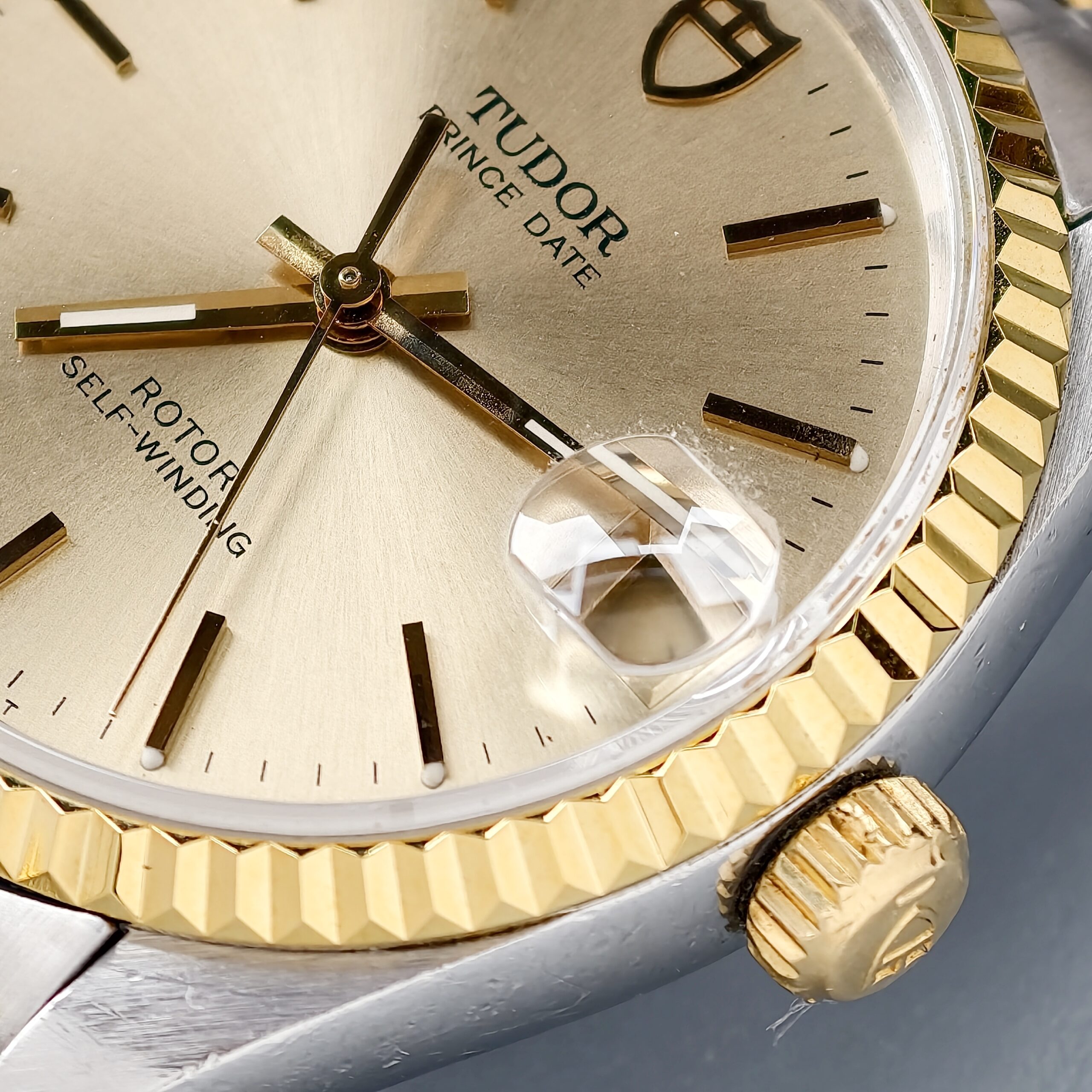 tudor prince date ref.72033 two tone steel & gold automatic watch, champagne baton dial, fluted gold bezel, two tone jubilee bracelet tudor prince date ref.72033 two tone steel & gold automatic watch, champagne baton dial, fluted gold bezel, two tone jubilee bracelet