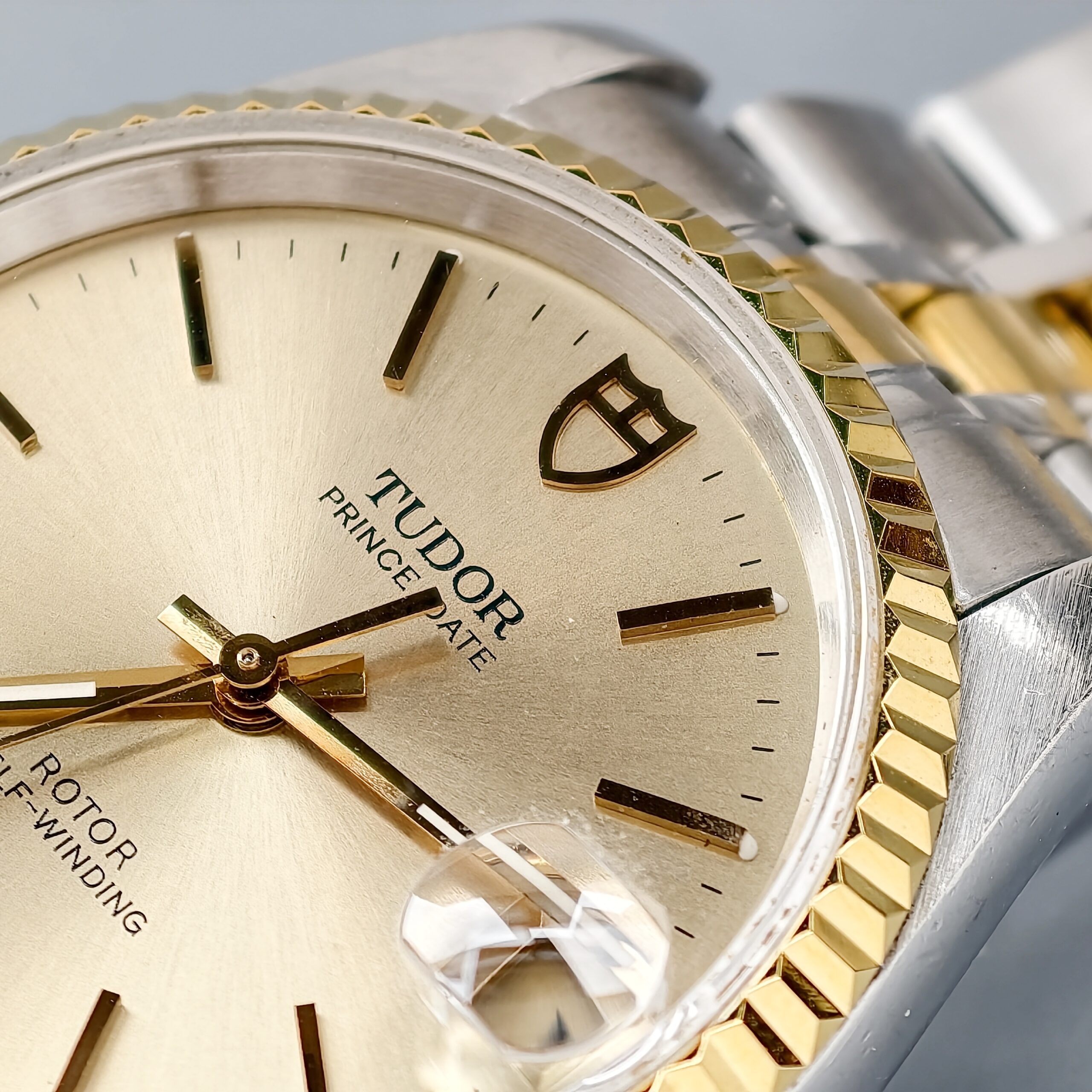 tudor prince date ref.72033 two tone steel & gold automatic watch, champagne baton dial, fluted gold bezel, two tone jubilee bracelet tudor prince date ref.72033 two tone steel & gold automatic watch, champagne baton dial, fluted gold bezel, two tone jubilee bracelet