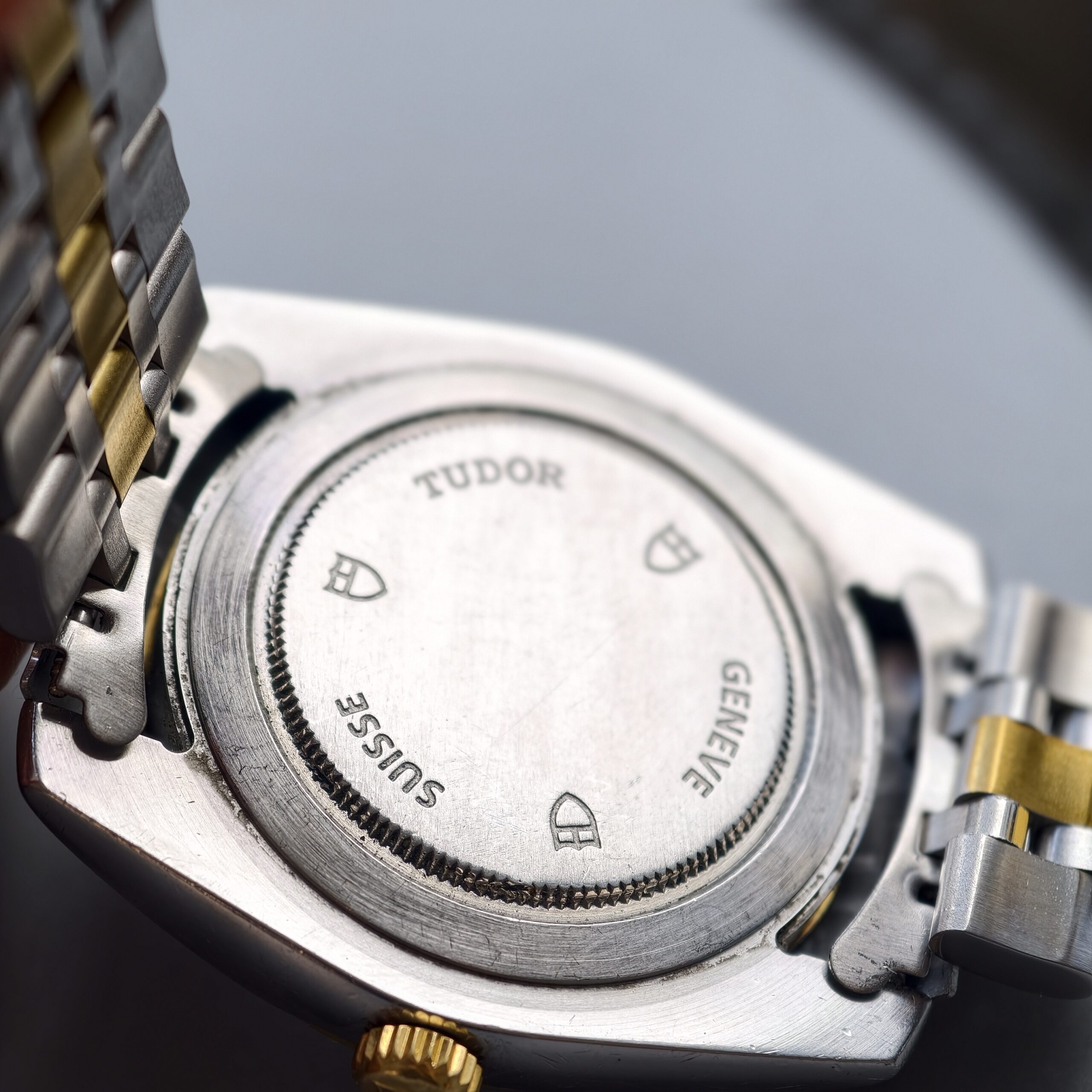 tudor classic date+day ref.m23013 0014 two tone steel & 18k yellow gold automatic watch, white dial, original two tone bracelet, 100m water resistant tudor classic date+day ref.m23013 0014 two tone steel & 18k yellow gold automatic watch, white dial, original two tone bracelet, 100m water resistant