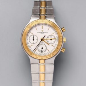 vacheron constantin phidias chronograph ref.49001 two tone stainless steel & 18k yellow gold automatic watch, white sigma dial, integrated bracelet