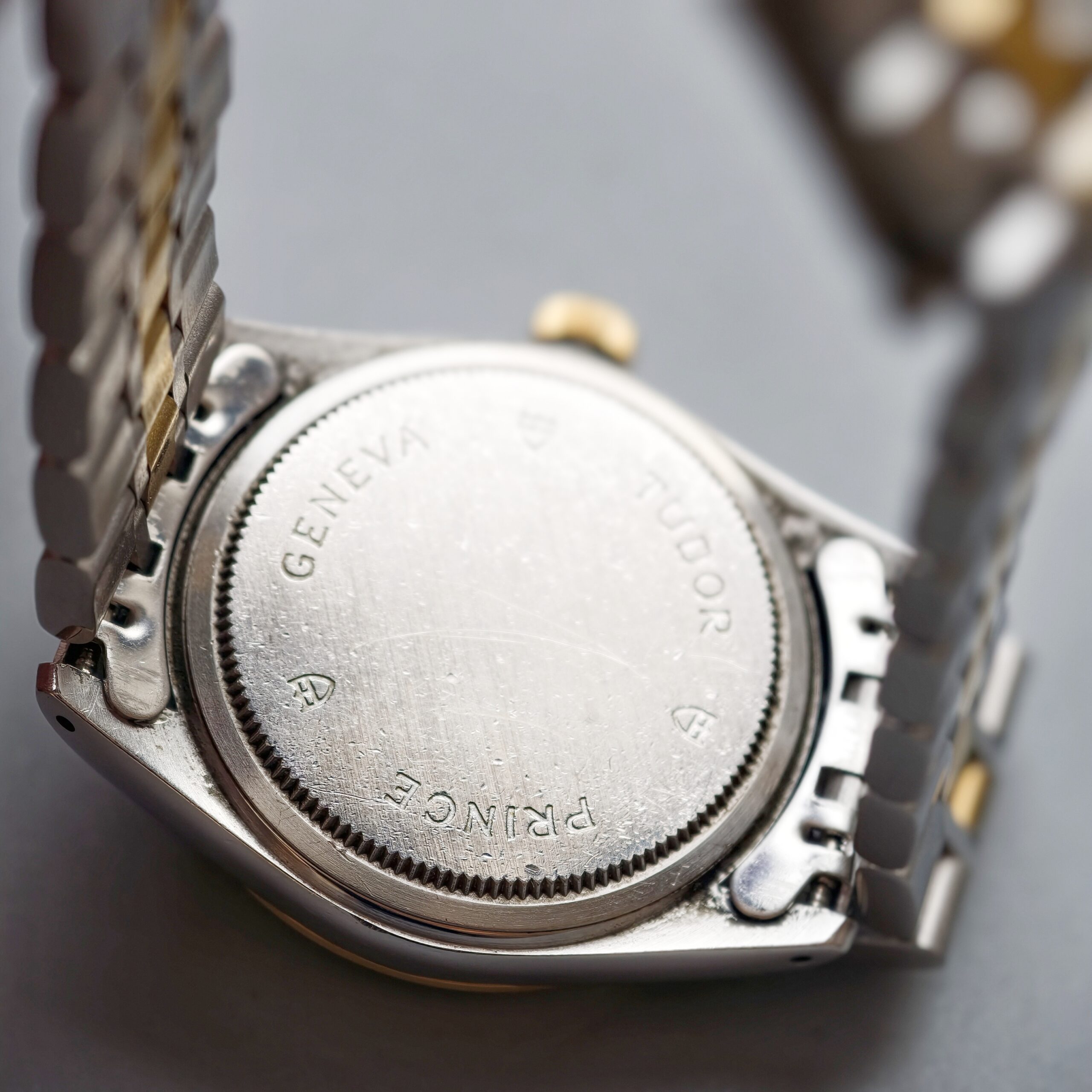 tudor prince date ref.72033 two tone steel & gold automatic watch, factory diamond linen dial tudor prince date ref.72033 two tone steel & gold automatic watch, factory diamond linen dial